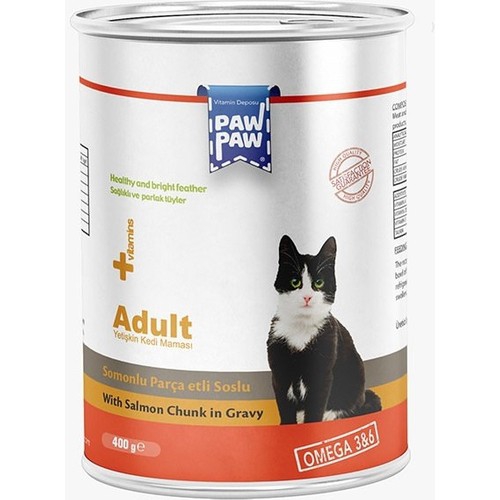 Paw%20paw%20Somon%20Balıklı%20Yetişkin%20Kedi%20Konservesi%20400%20gr