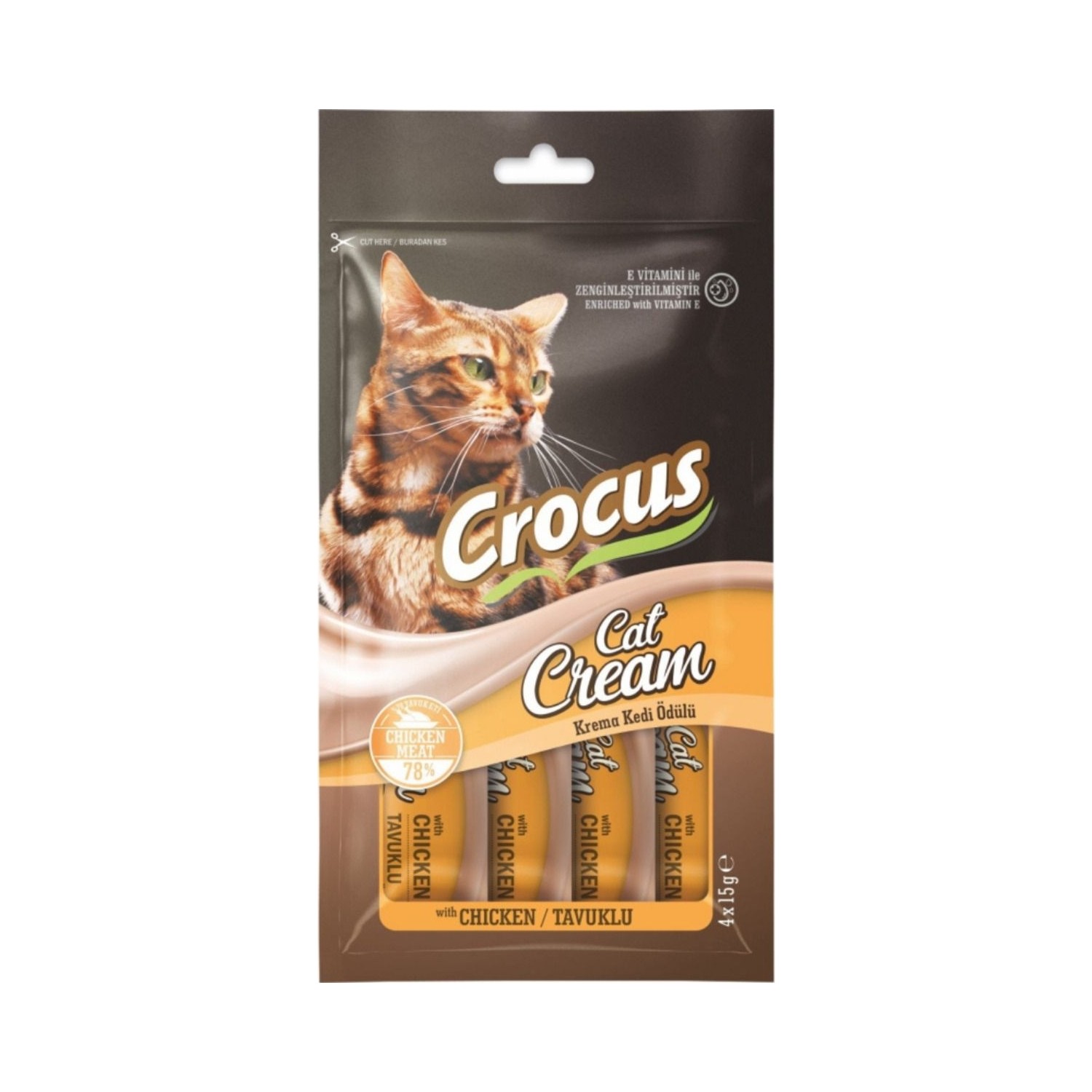 Crocus%20Tavuklu%20Krema%20Kedi%20Ödülü%204X15G