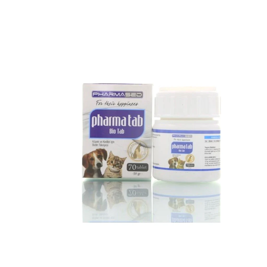 PharmaTab%20Köpek%20ve%20Kediler%20İçin%20Biotin%20Takviyesi%2070%20Tablet%2050%20Gr